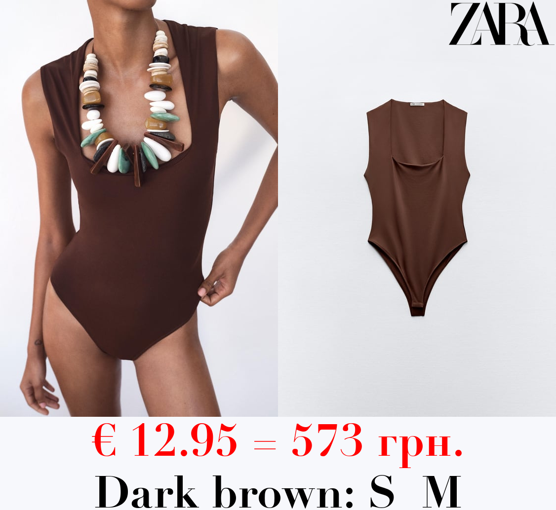 POLYAMIDE BODYSUIT WITH SQUARE NECKLINE