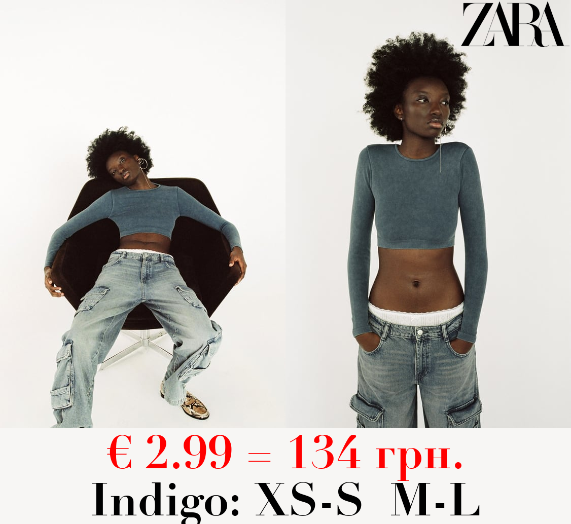 SEAMLESS RIBBED FADED CROP TOP