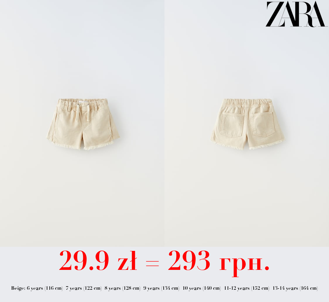 FRAYED DENIM BERMUDA SHORTS