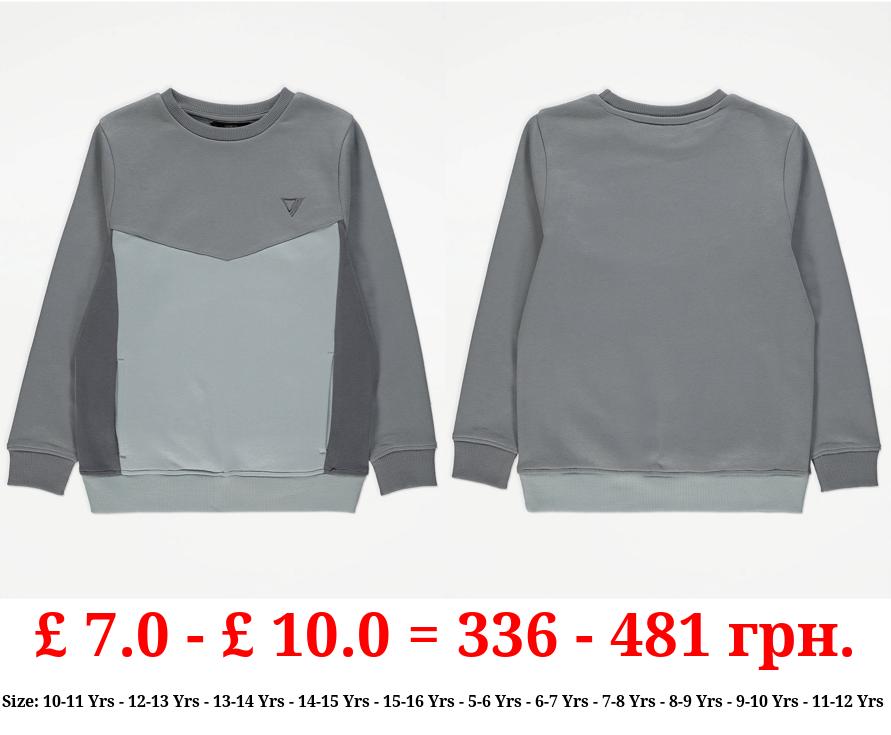 Blue Colour Block Logo Sweatshirt