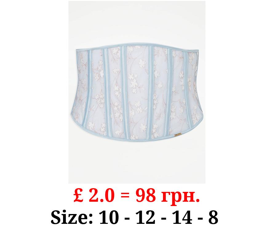 Entice Blue Blossom Waspie Corset