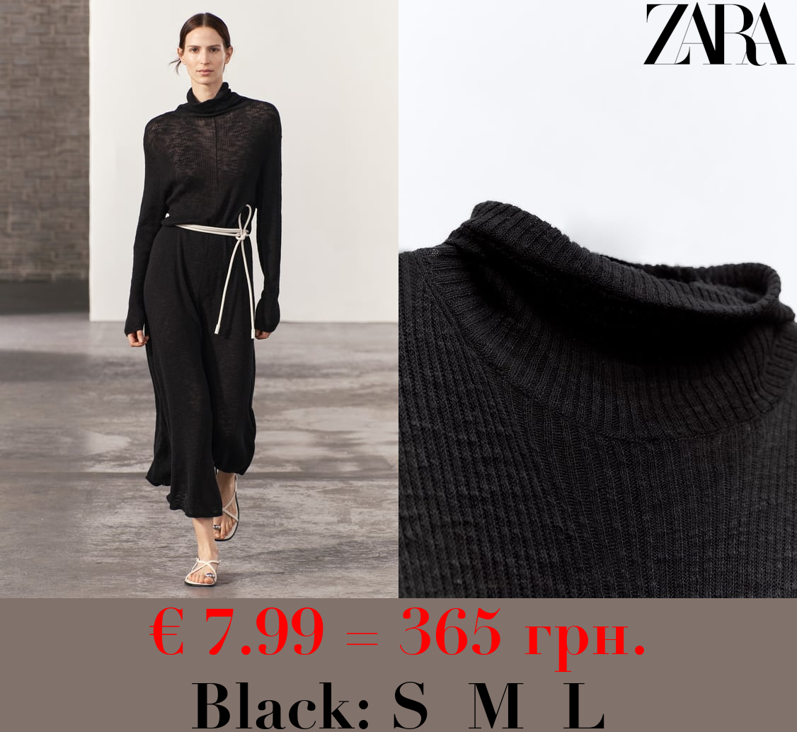 LONG RIBBED KNIT DRESS