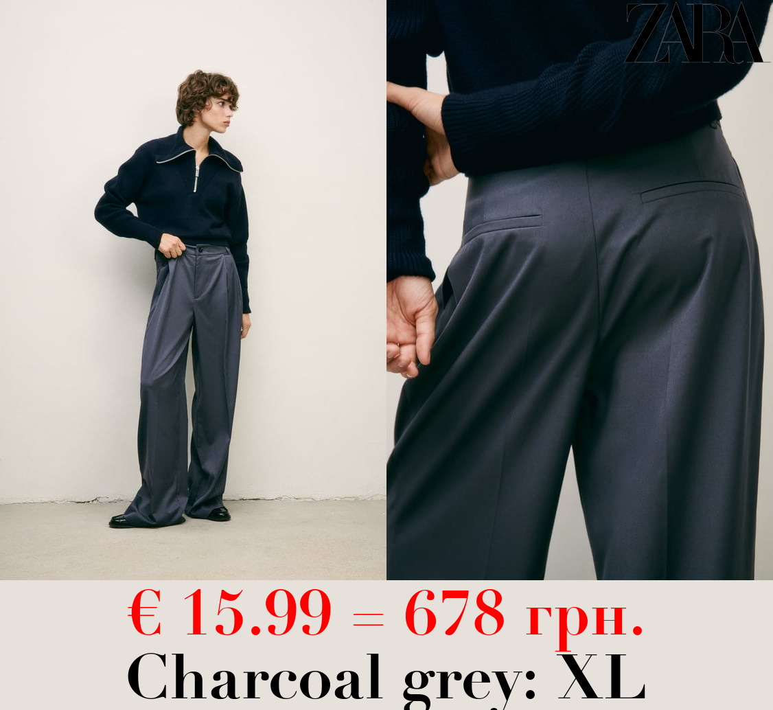 FULL-LENGTH PLEATED TROUSERS