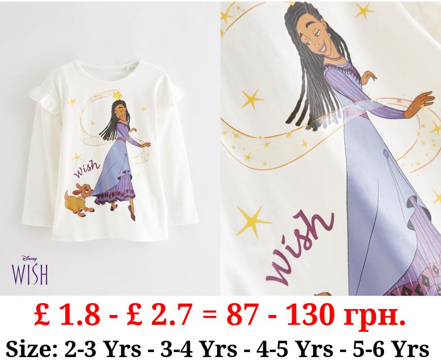 Disney Wish White Graphic Long Sleeve Top