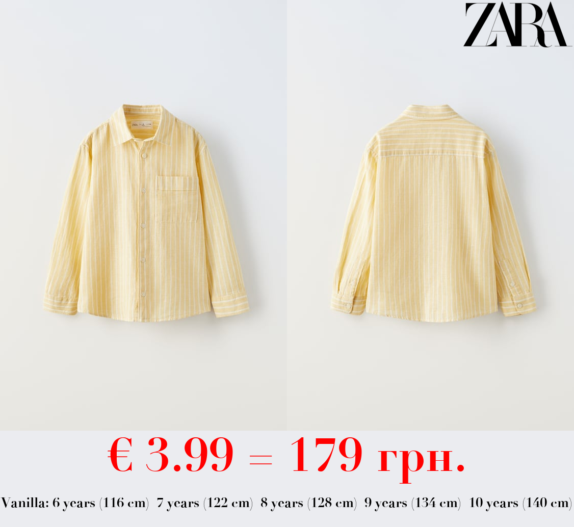 STRIPED LINEN BLEND SHIRT