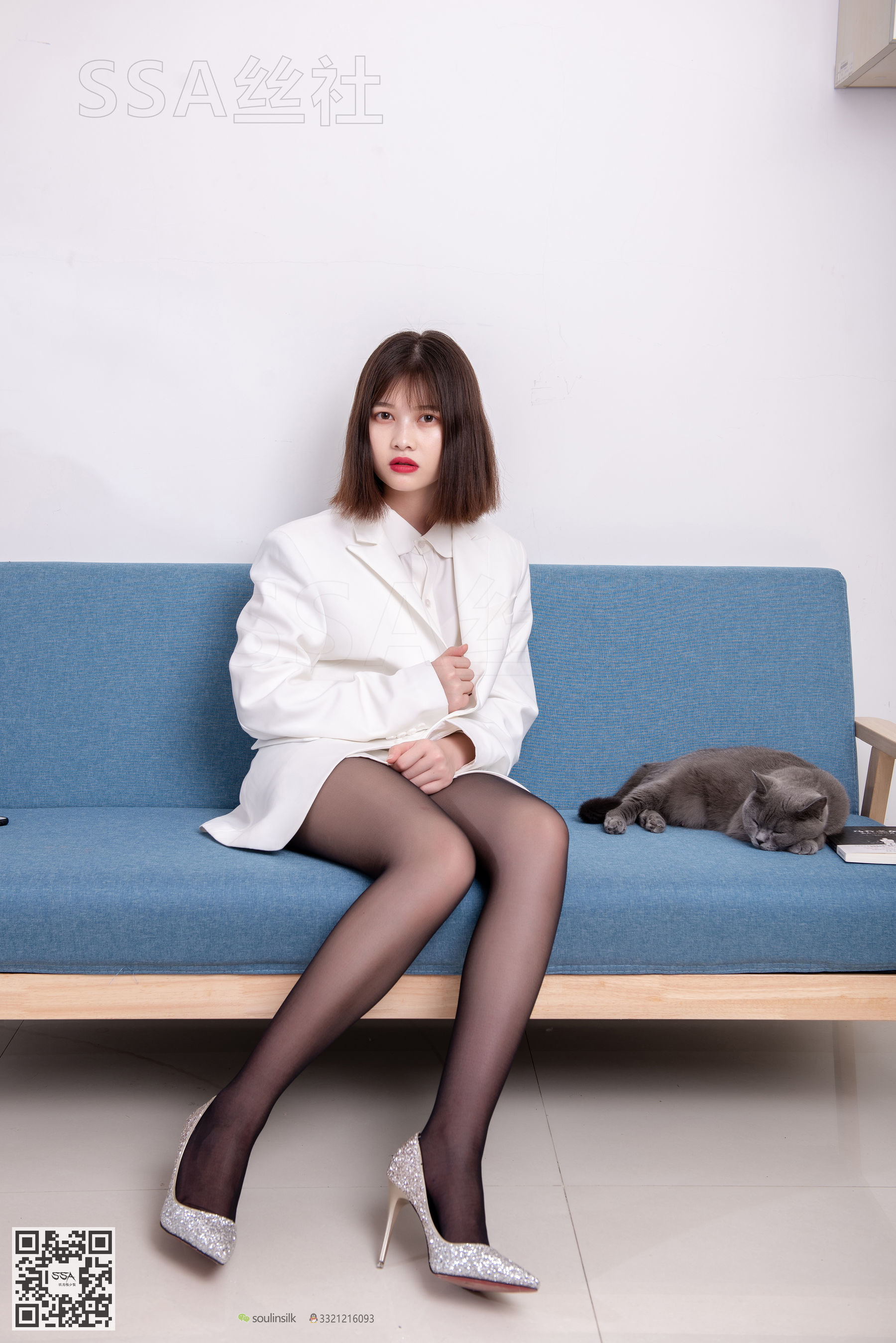 [SSA丝社]超清写真_No.119_腿模穗子_白色西装-写真图集共145P 6