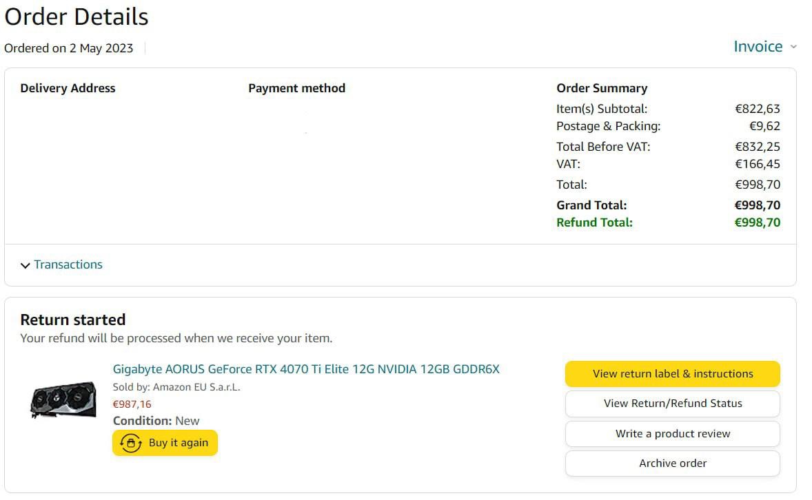 Amazon Refund Telegraph