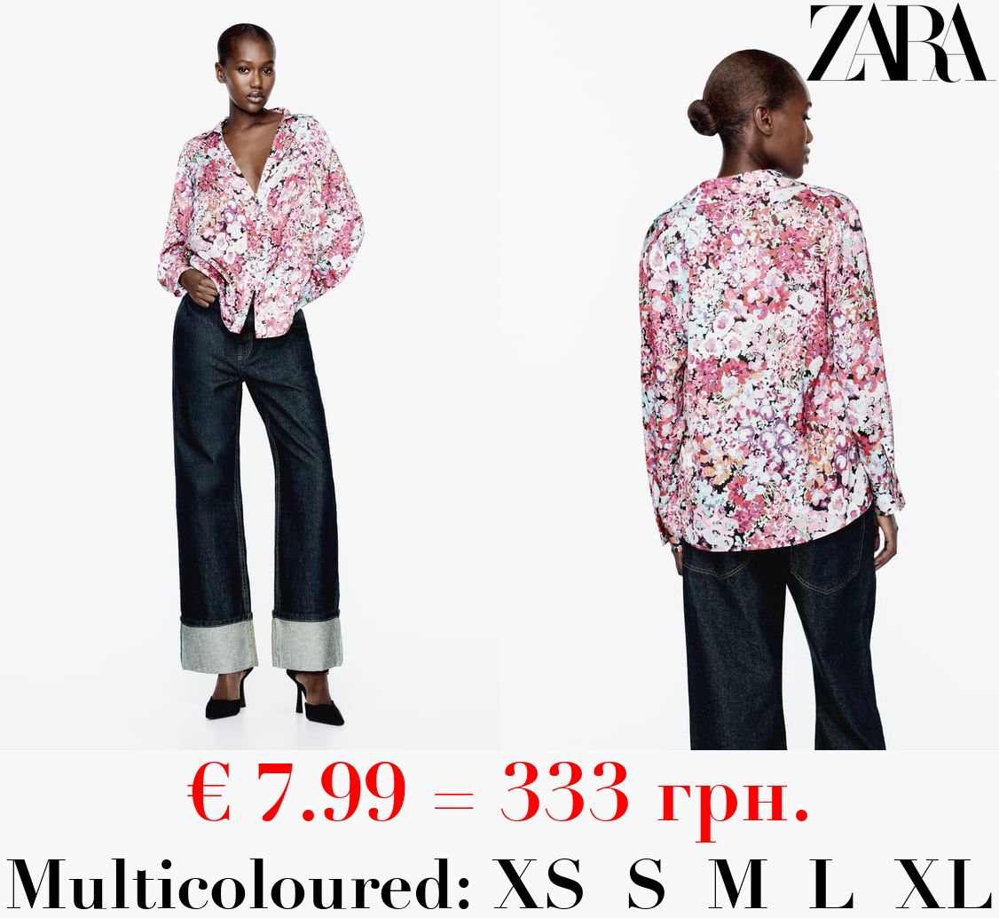 SATIN FLORAL PRINT SHIRT