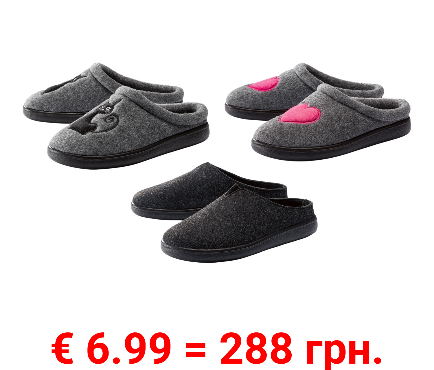 esmara® Damen Hausschuhe in Filz-Optik