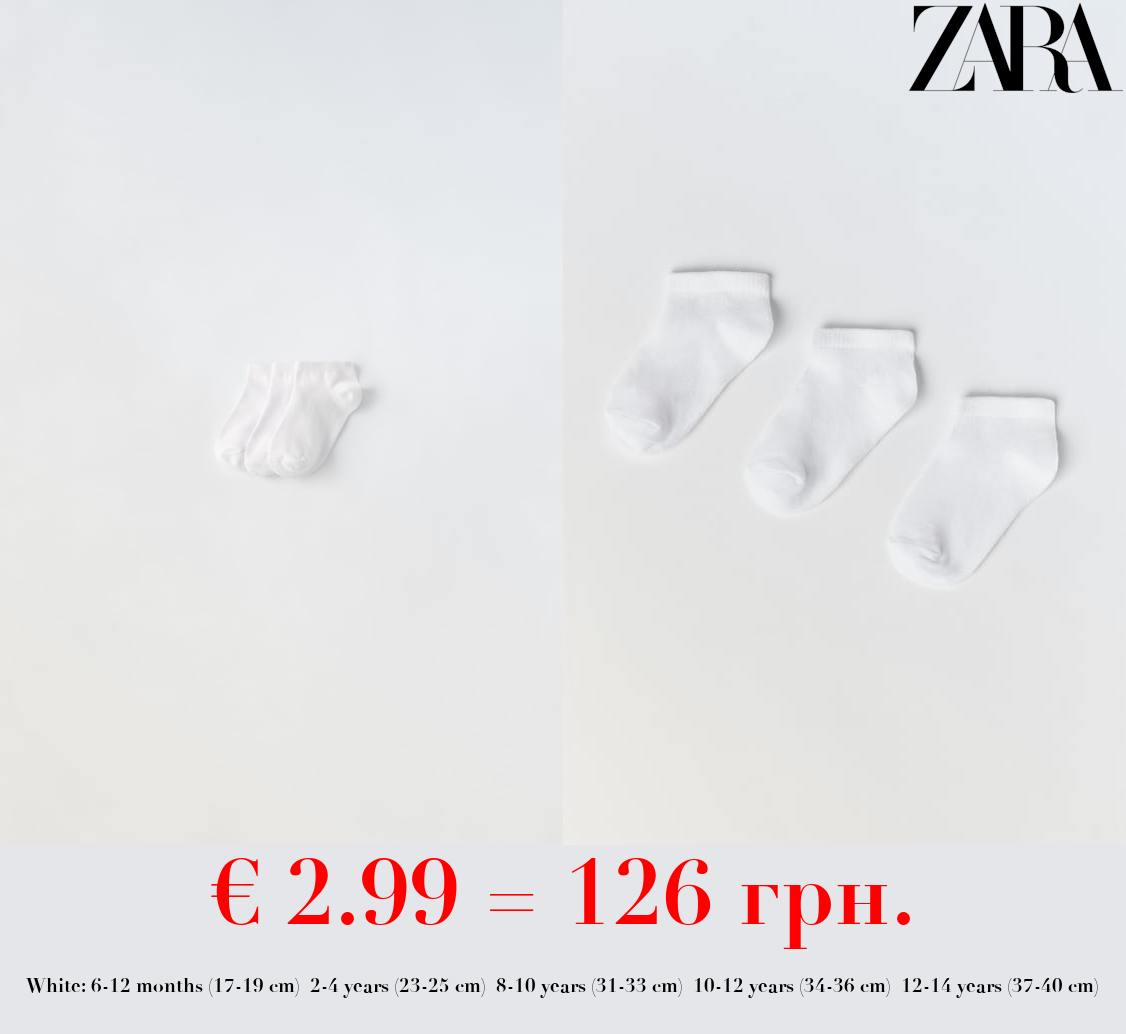 THREE-PACK OF BASIC ANKLE SOCKS