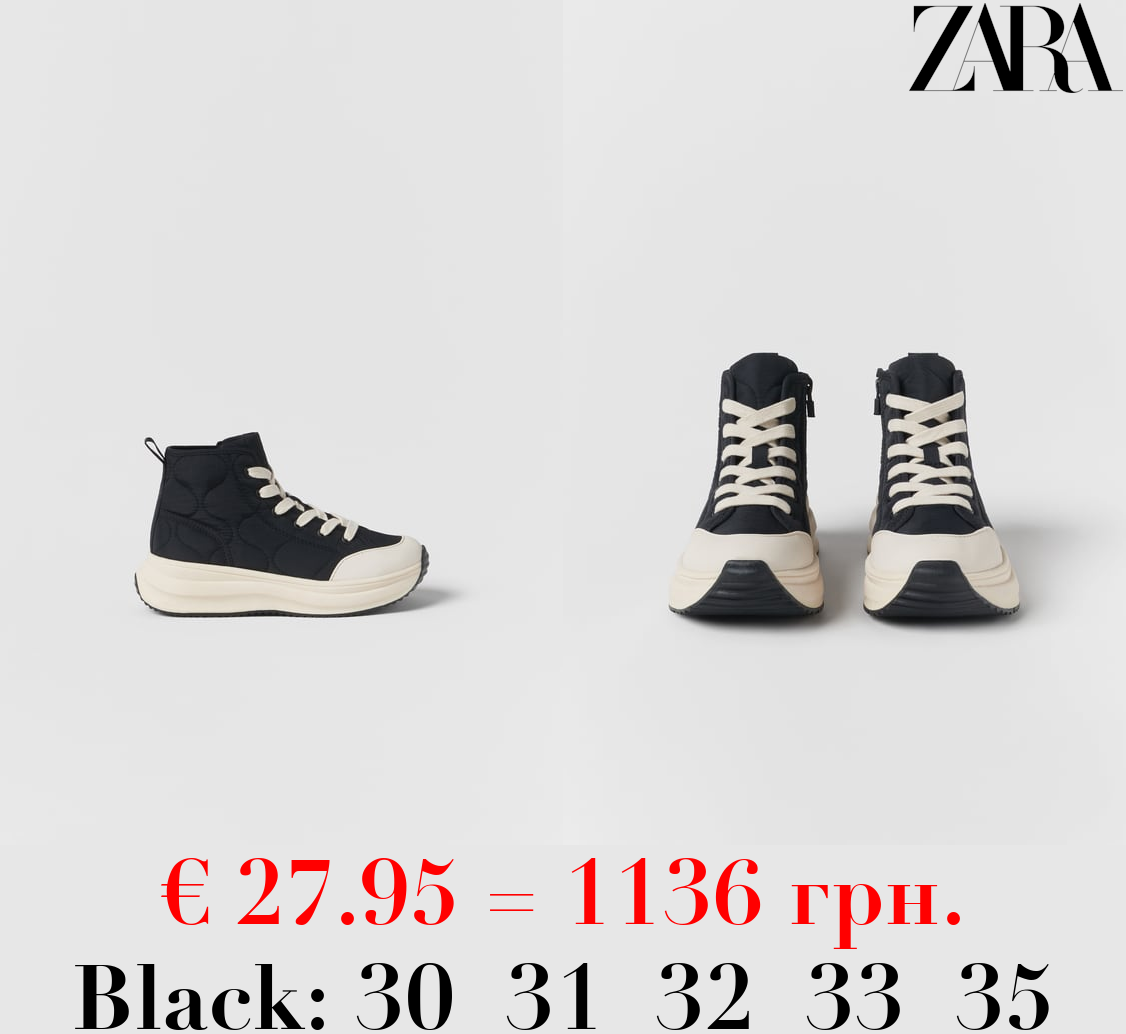 KIDS/ QUILTED HIGH-TOP SNEAKERS