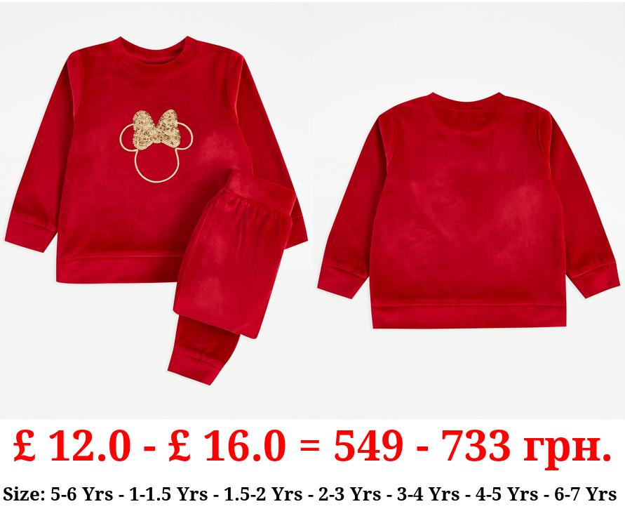 Disney Minnie Mouse Red Sweatshirt and Joggers Outfit