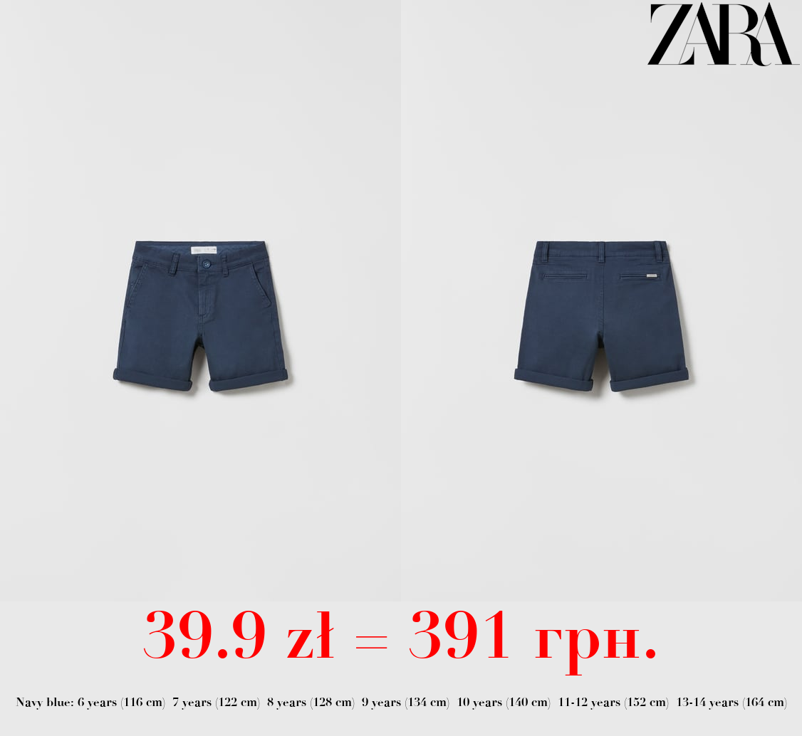 PLAIN CHINO BERMUDA SHORTS