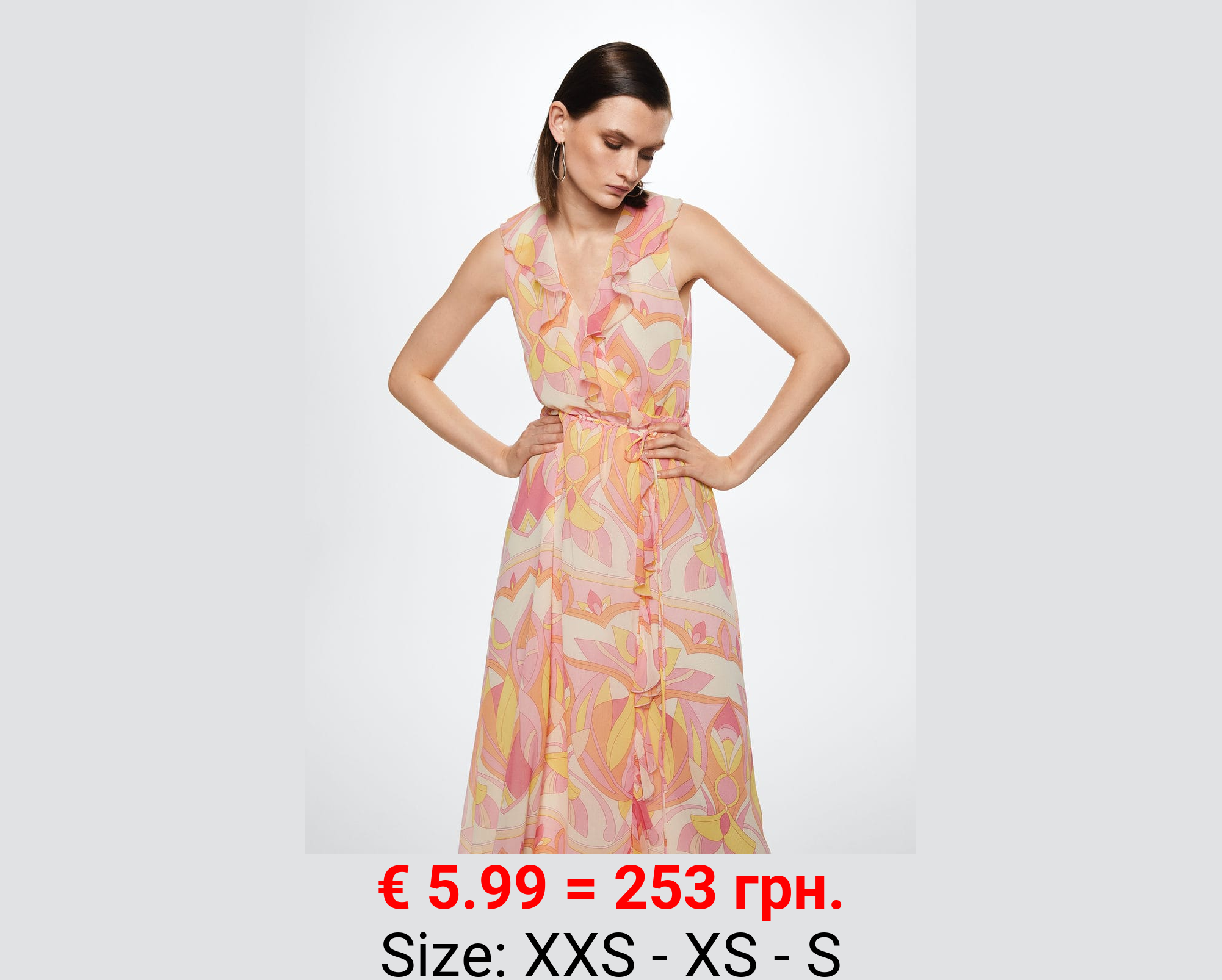 Vestido estampado volantes