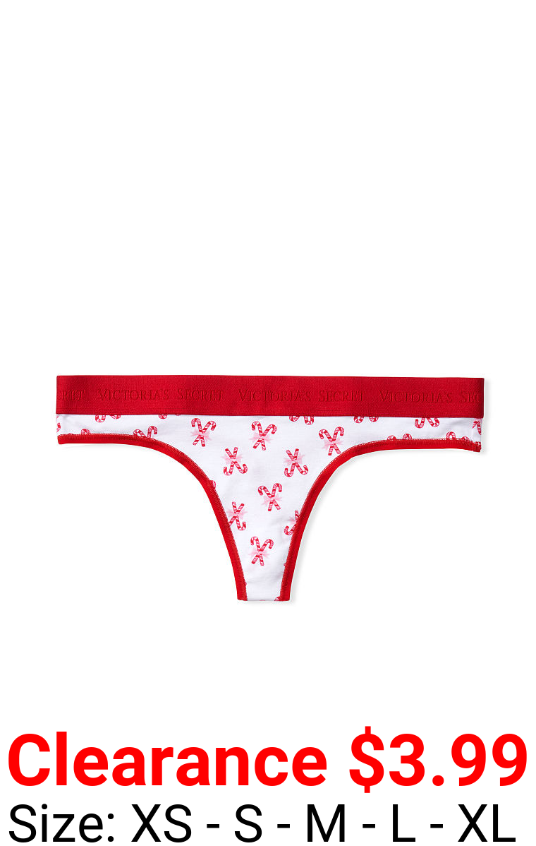 Stretch Cotton Logo Thong Panty - Victoria's Secret