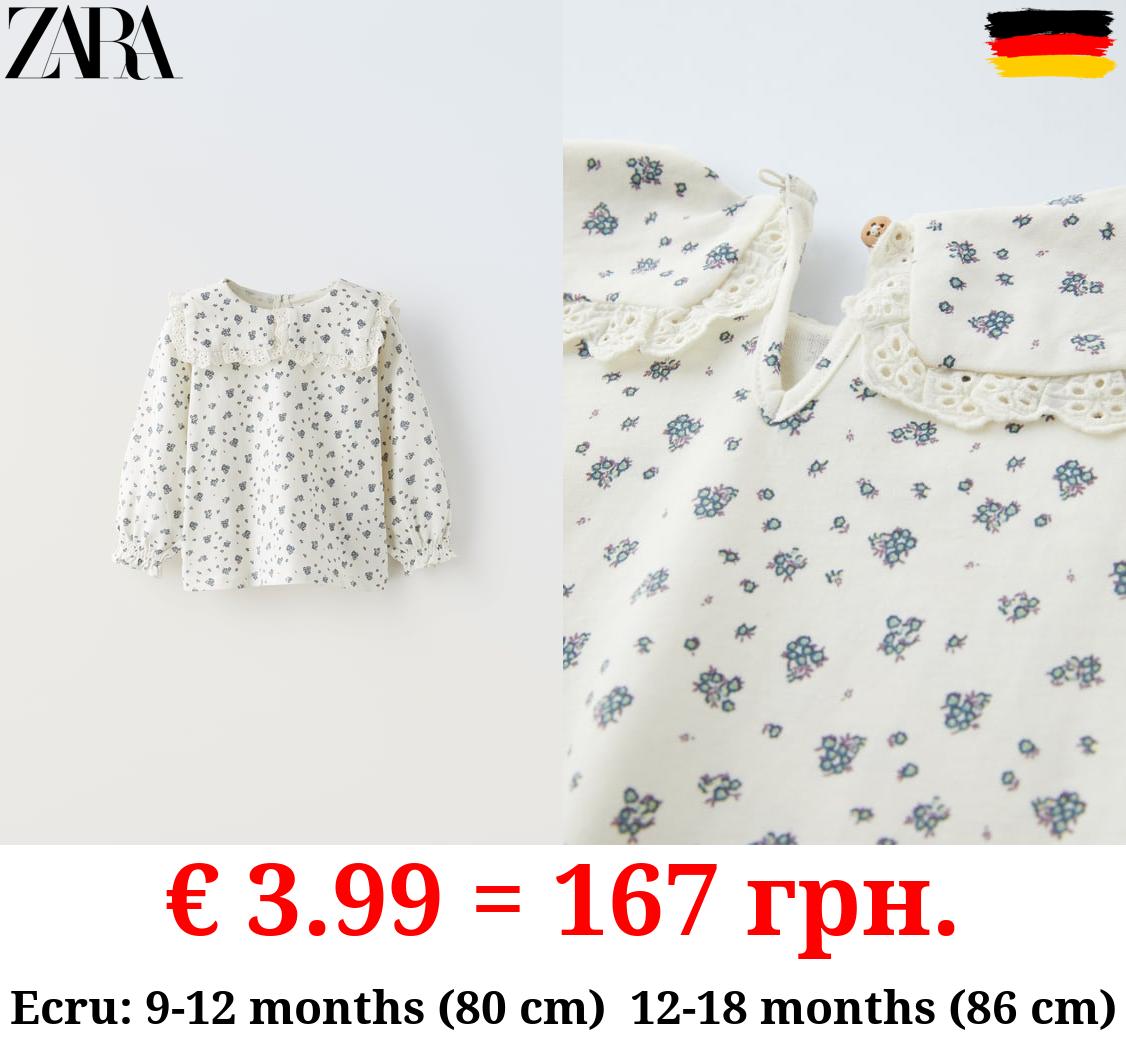 FLORAL PRINT BLOUSE WITH COLLAR