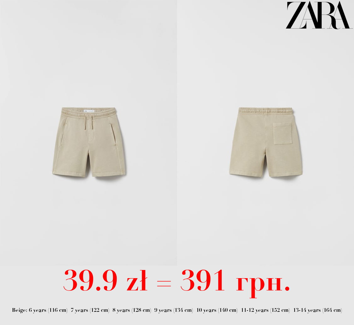 GARMENT-DYED PLUSH BERMUDA SHORTS