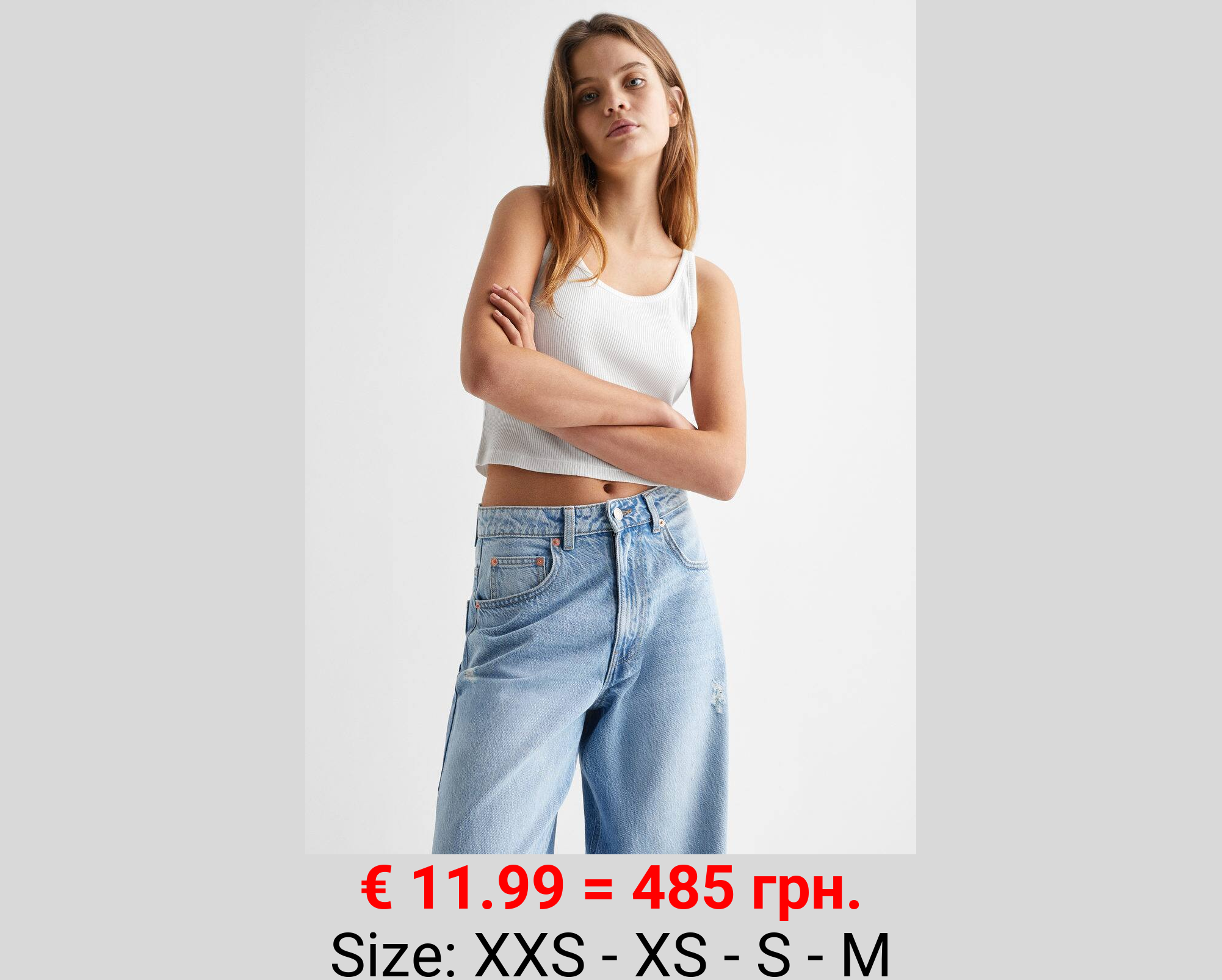 Jeans wideleg rotos decorativos