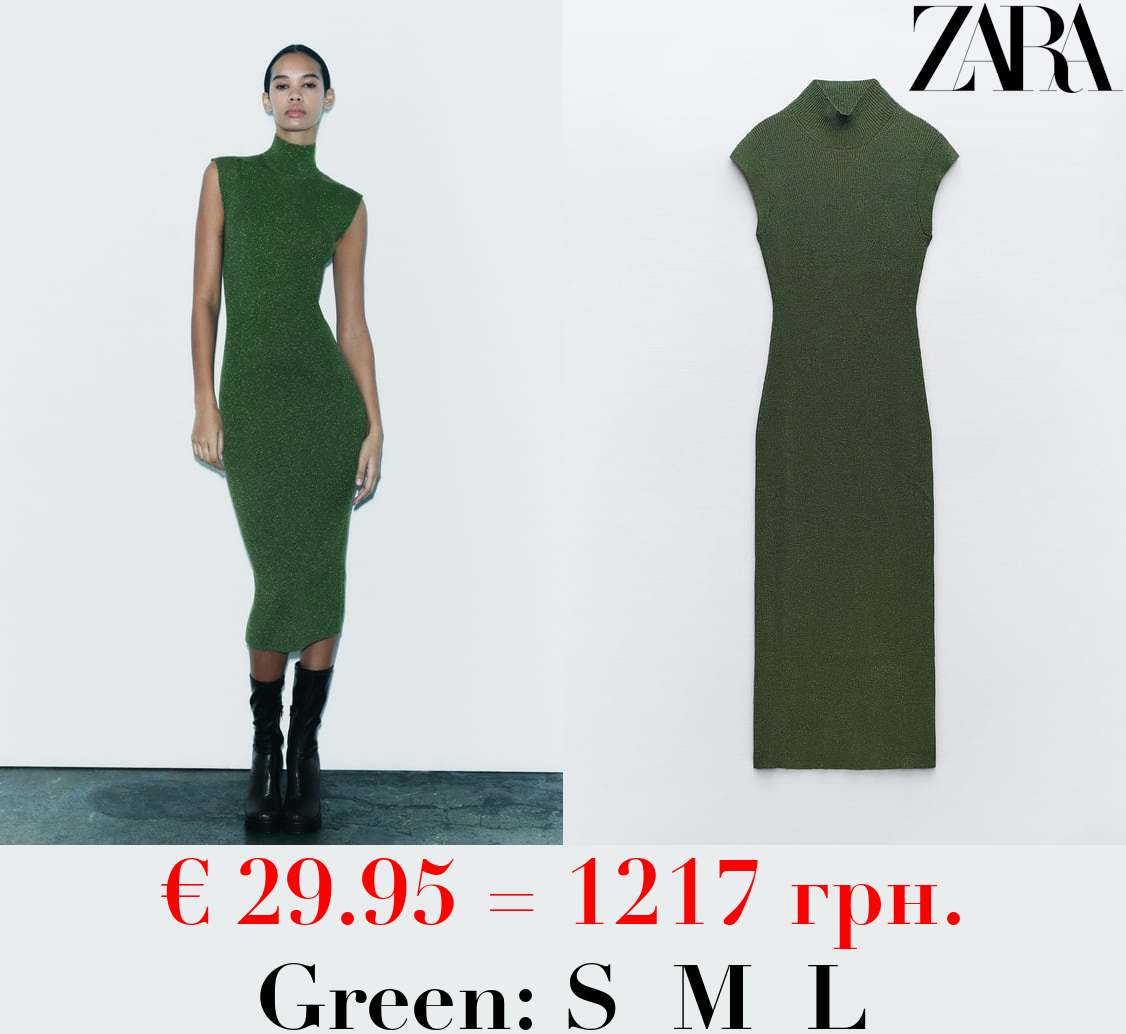 METALLIC THREAD KNIT DRESS