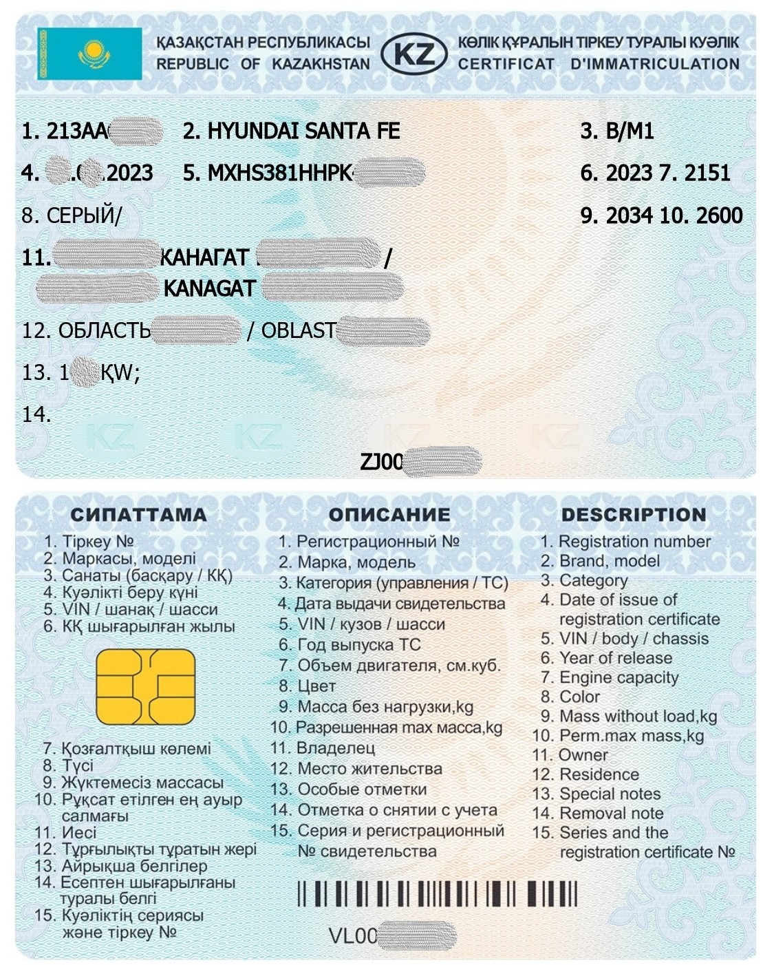 техпаспорт на автомобиль казахстан