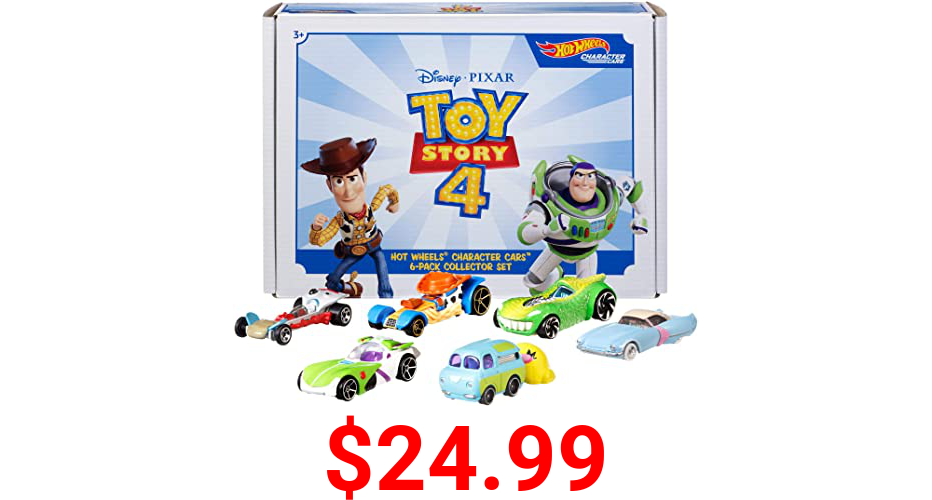Disney and Pixar Toy Story 4 Character Cars by Hot Wheels 1:64 Scale Woody, Buzz Lightyear, Bo Peep, Forky, Ducky and Bunny, and Rex Ages 3 And Up [Amazon Exclusive]