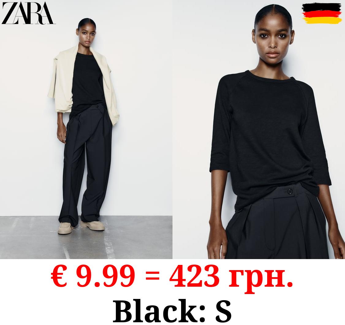 VINTAGE-EFFECT HEAVY COTTON T-SHIRT