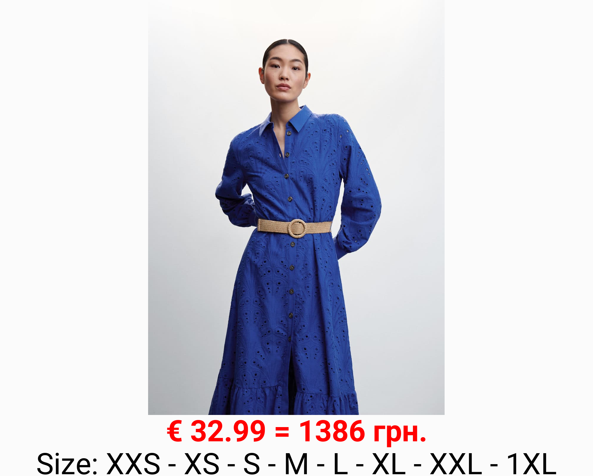 Vestido camisero detalles calados