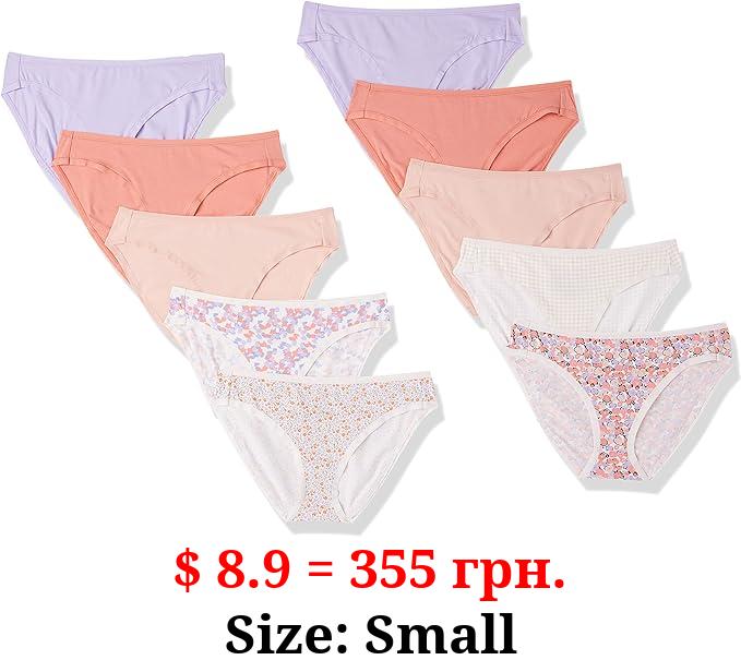 Amazon Essentials Women's Cotton Bikini Brief Underwear (Available in Plus Size), Multipacks