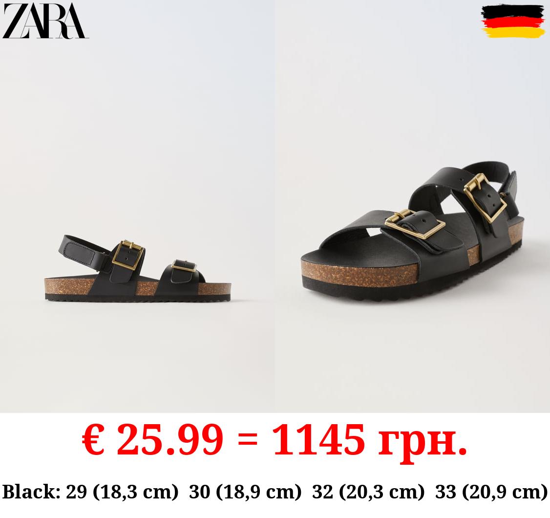 BUCKLED LEATHER SANDALS