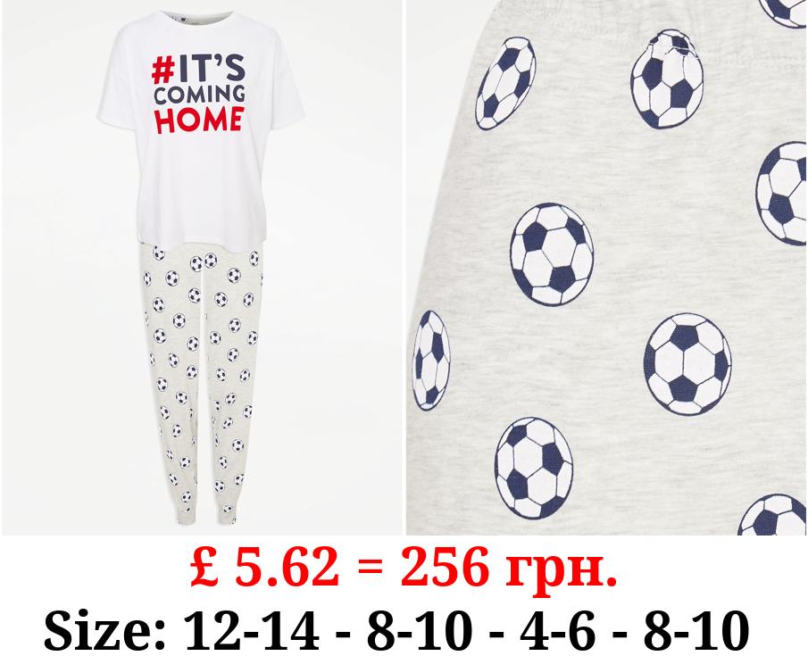 Matching England Slogan Football Pyjamas Adults