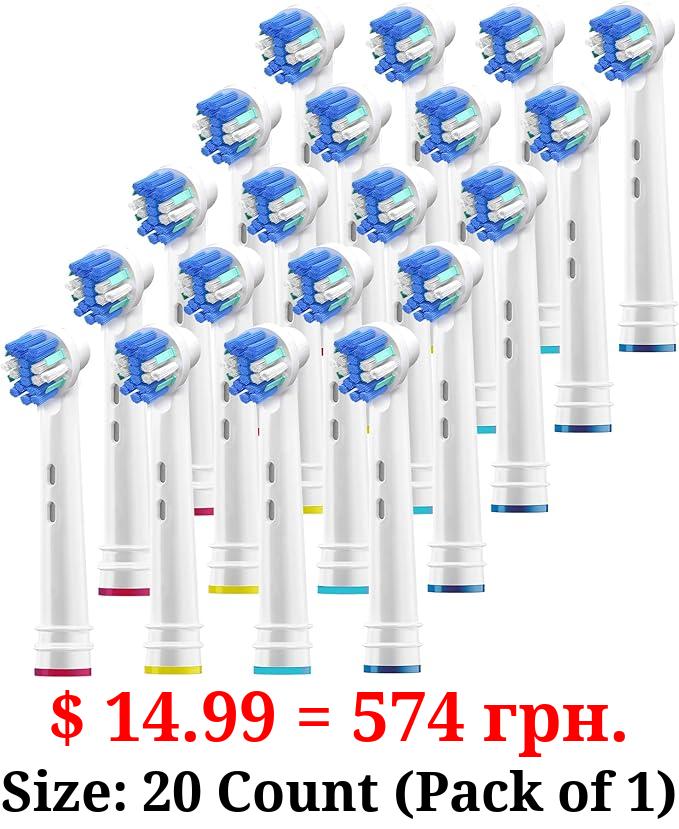 Replacement Toothbrush Heads for Oral B Braun, 20 Pk Professional Electric Toothbrush Heads, Brush Heads Refill for Oral-B Pro 1000, 7000, 9000, 6000, 5000, 3000, Genius, Vitality, Professional, Floss