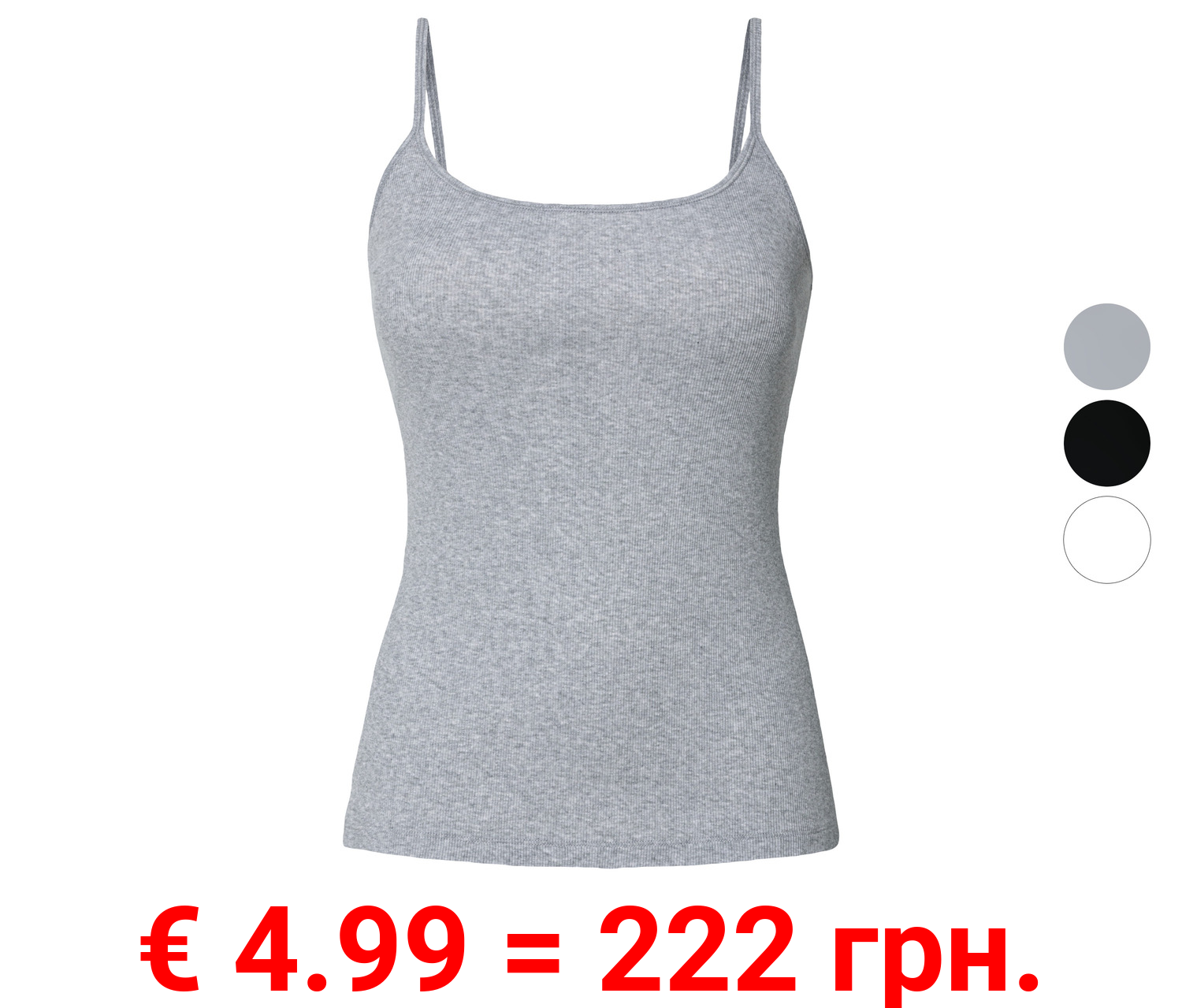 esmara® Damen Spaghettiträgerhemd in Ripp-Qualität