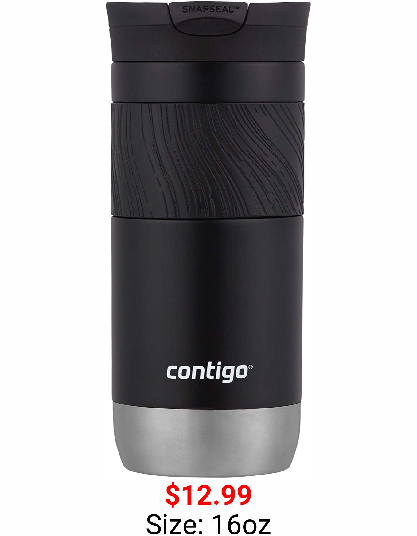 Contigo Snapseal Insulated Travel Mug, 16 oz, Licorice