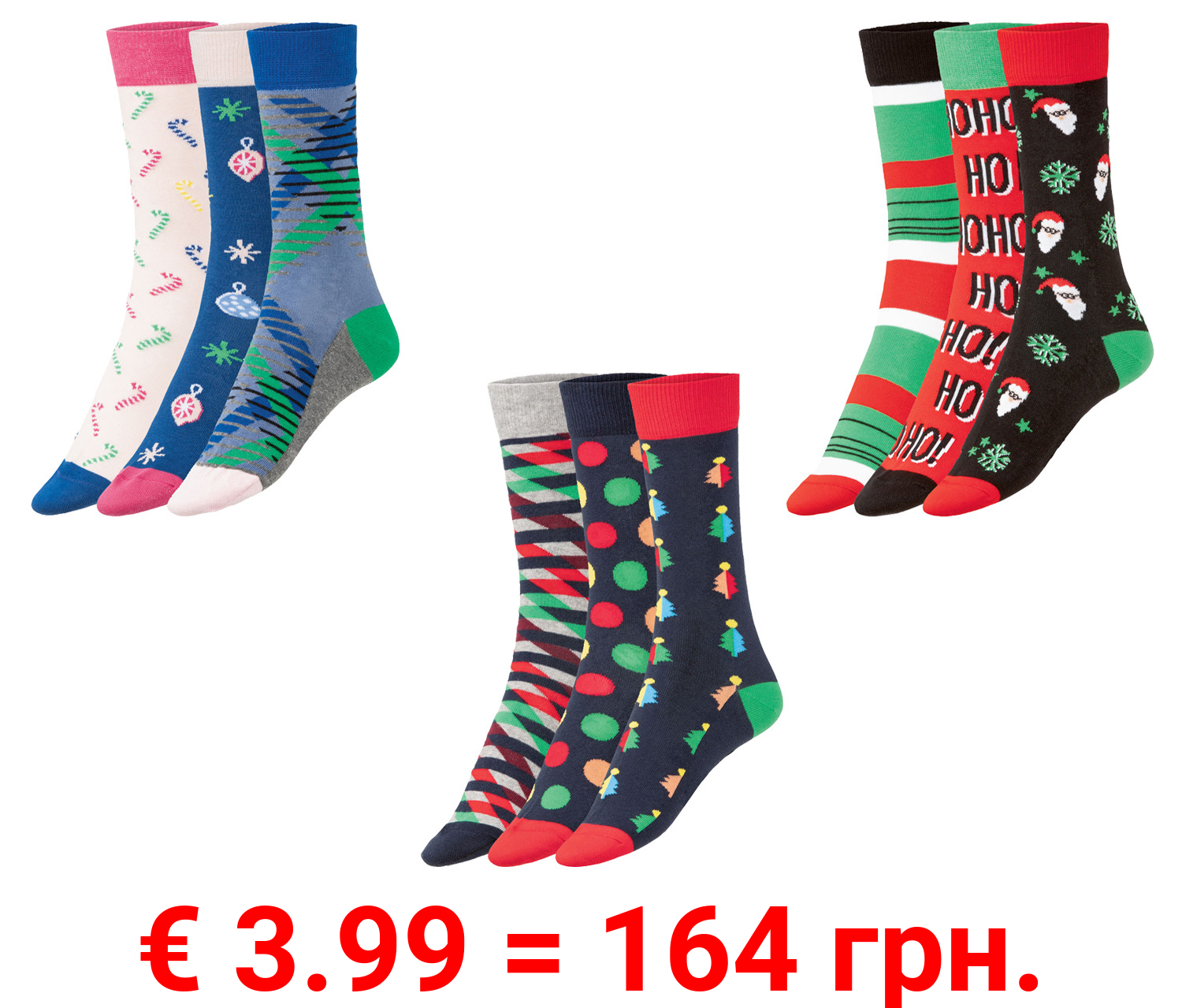 Fun Socks Damen / Herren Socken mit Baumwolle, 3 Paar