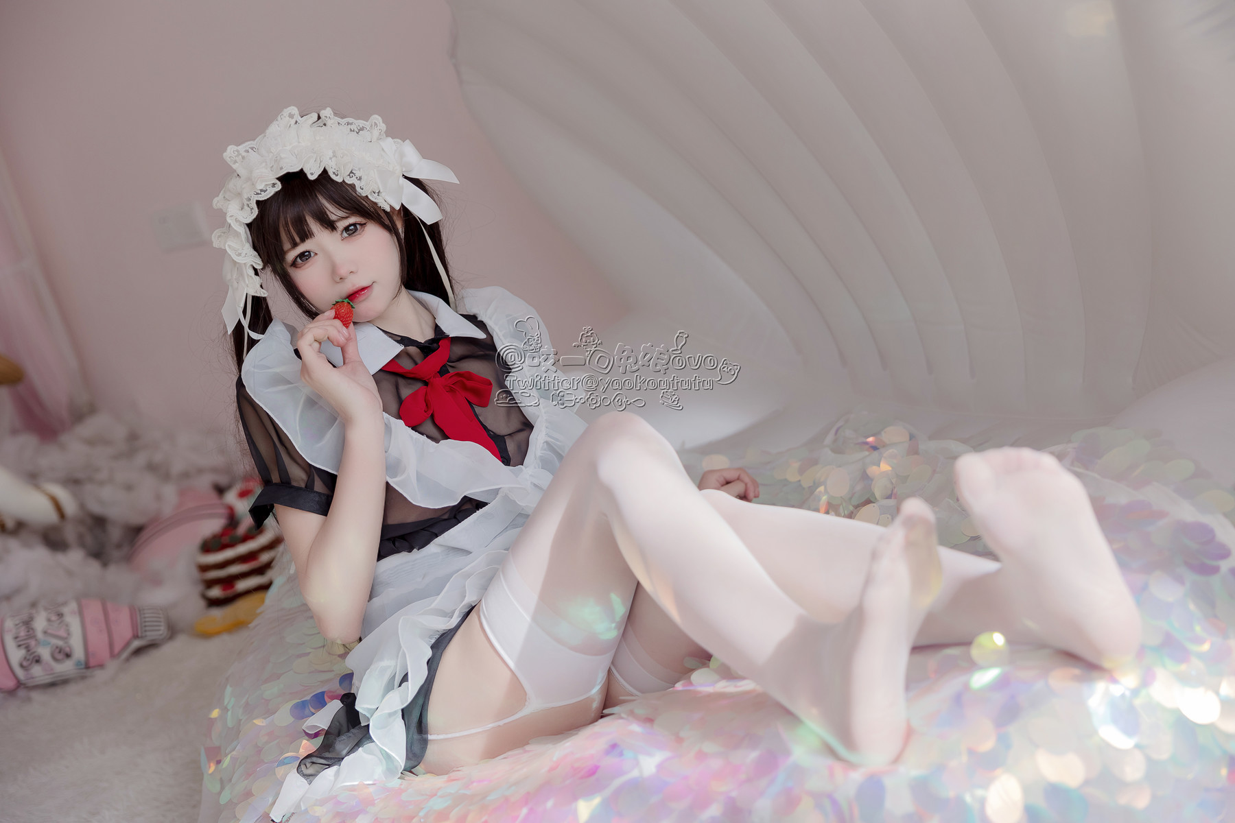 Cosplay 黏黏团子兔 黑白女仆 16