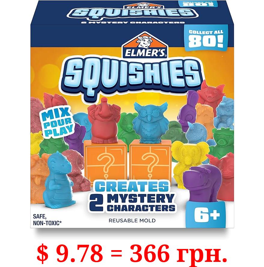 Elmer’s Squishies Kids’ Activity Kit, DIY Squishy Toy Kit Creates 2 Mystery Characters, Kids Crafts and Art Supplies Christmas Gift for Kids, 12 Piece Kit
