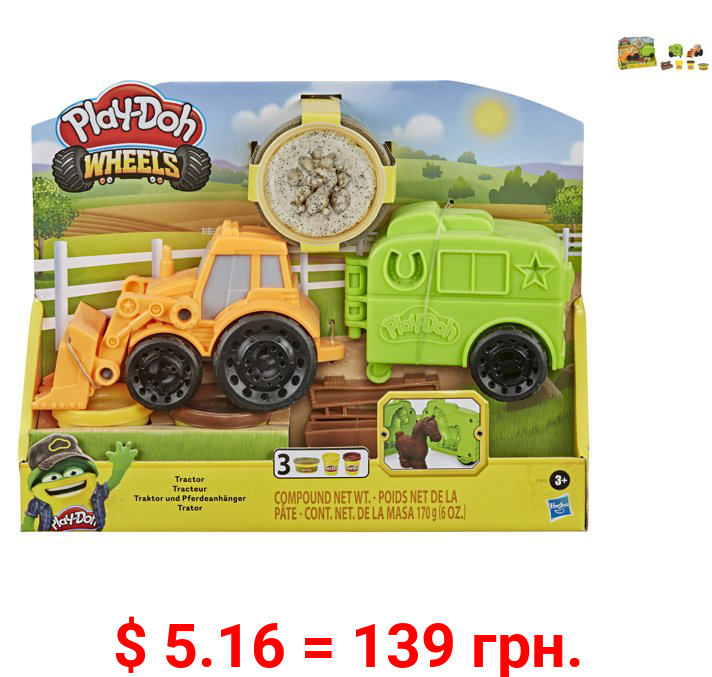 Play-Doh Wheels Tractor with 6 Ounces of Dough
