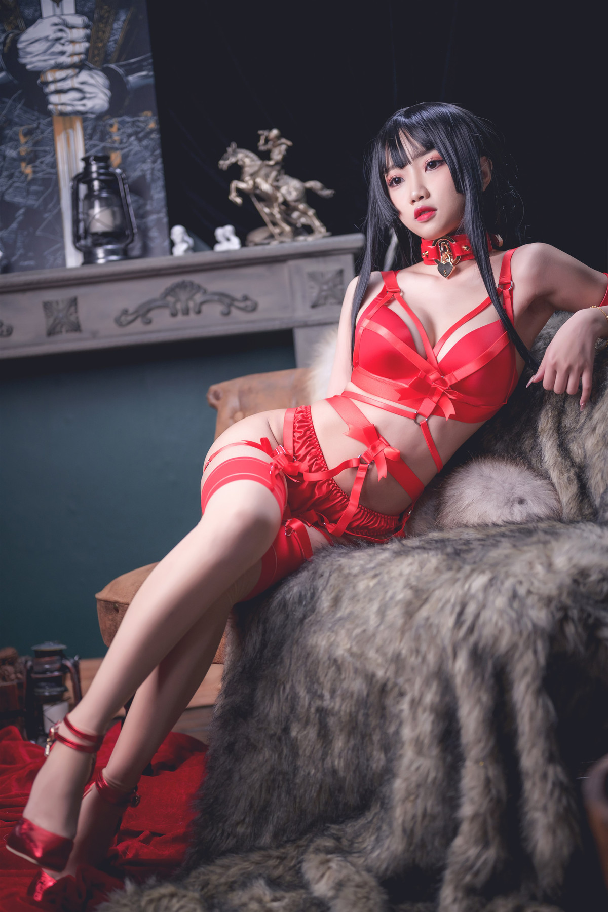 鬼畜瑶在不在 Cosplay 红色束缚 29
