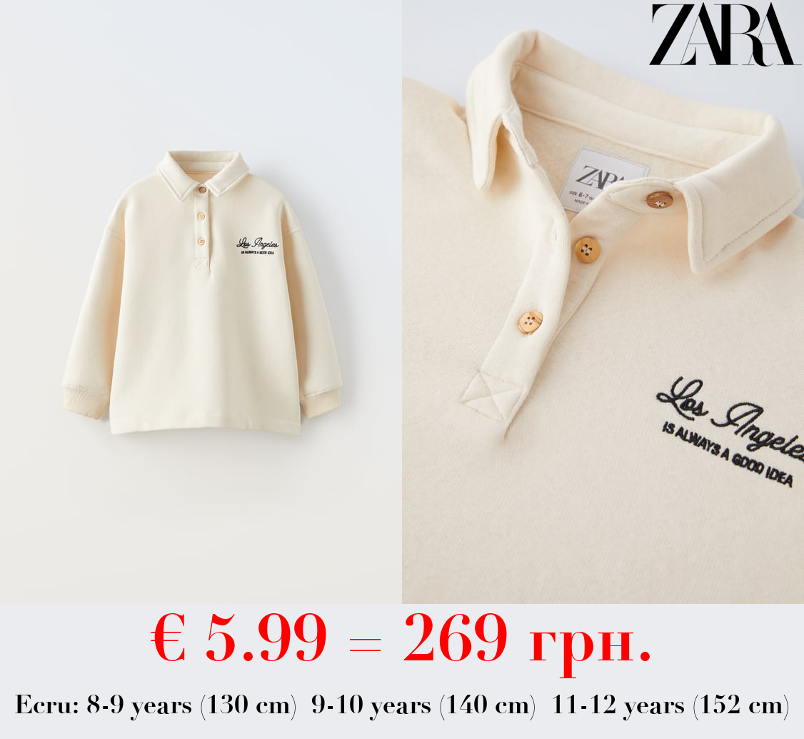 EMBROIDERED POLO SWEATSHIRT