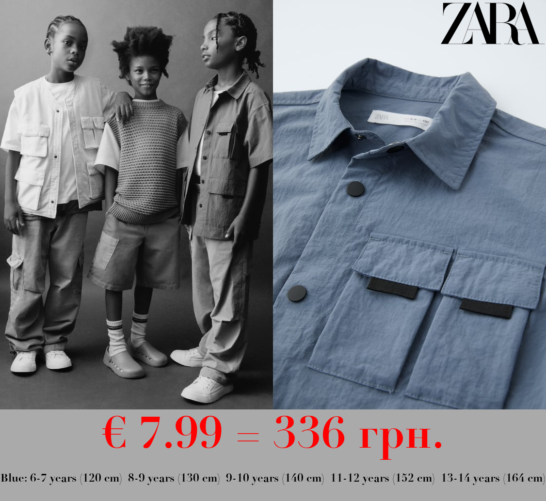 NYLON SHIRT WITH MULTIPLE POCKETS