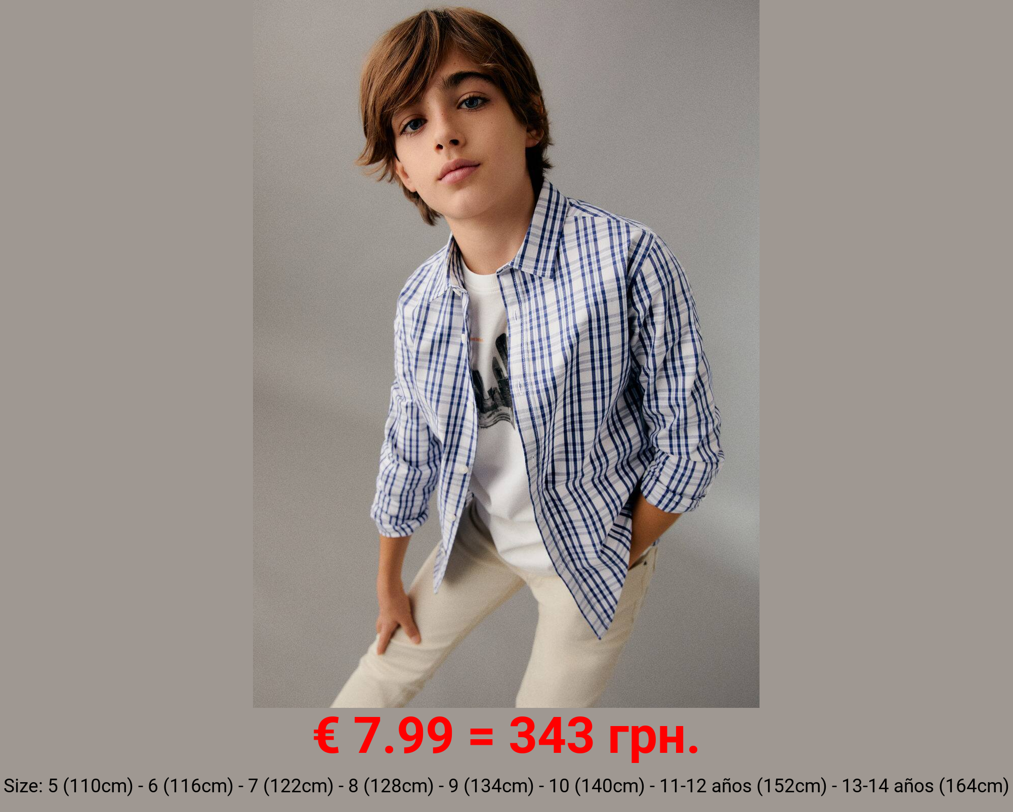 Camisa estampado cuadros
