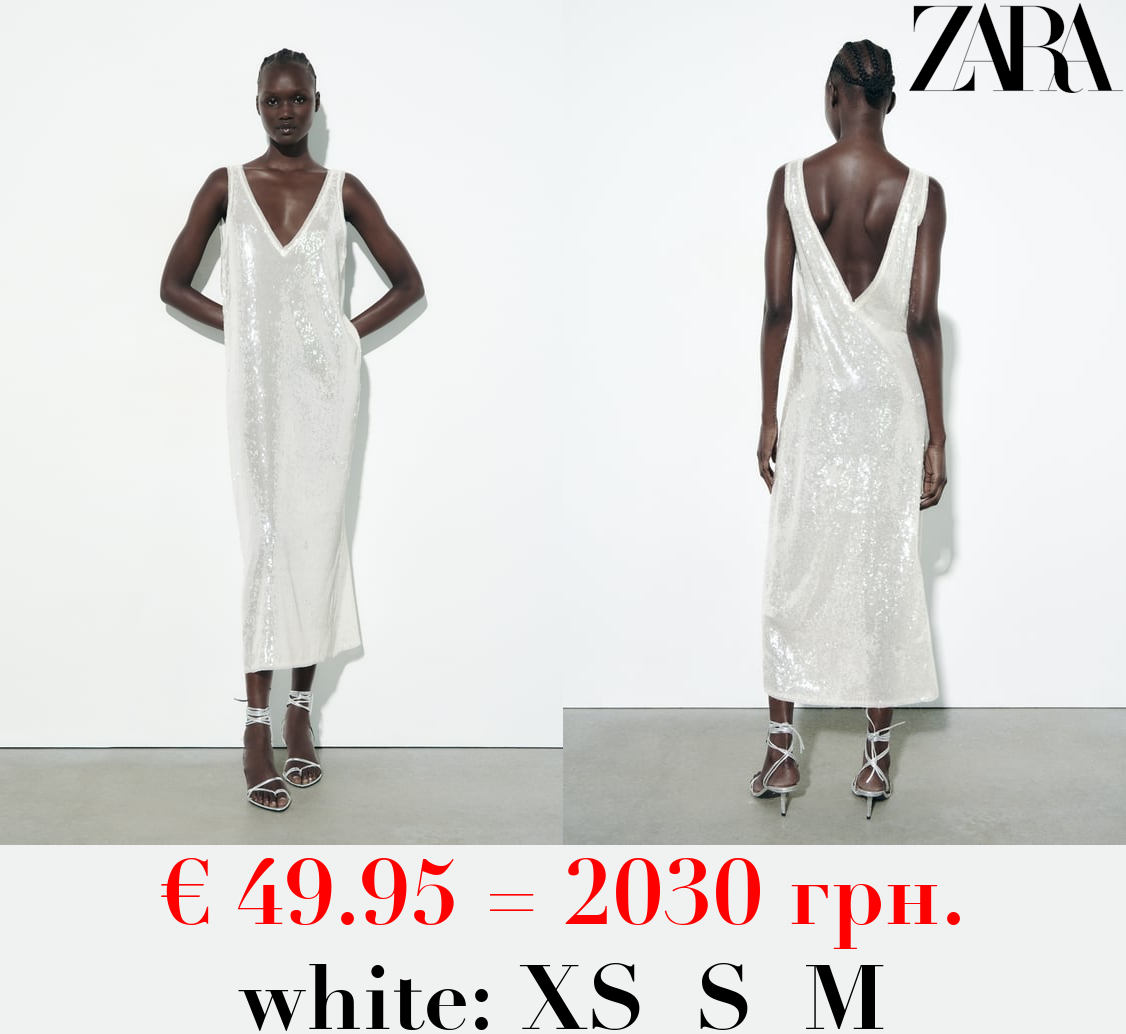 SEQUINNED MIDI DRESS