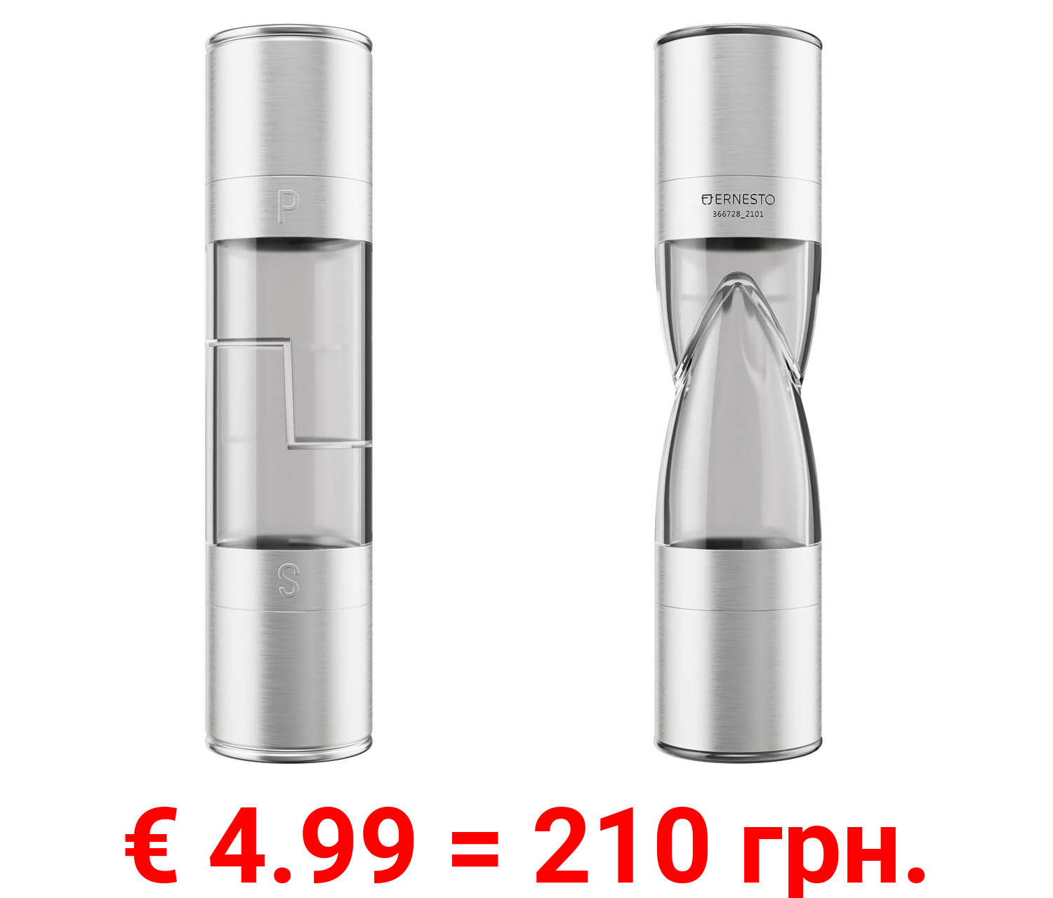 ERNESTO® Edelstahl Salz- und Pfeffermühle/ Chilimühle