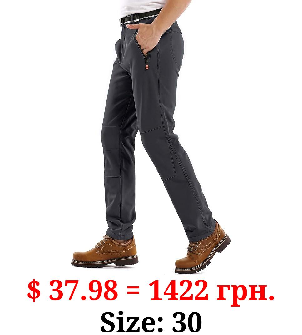 Jessie Kidden Mens Waterproof Hiking Pants, Outdoor Snow Ski Fishing Fleece Lined Insulated Soft Shell Winter Pants