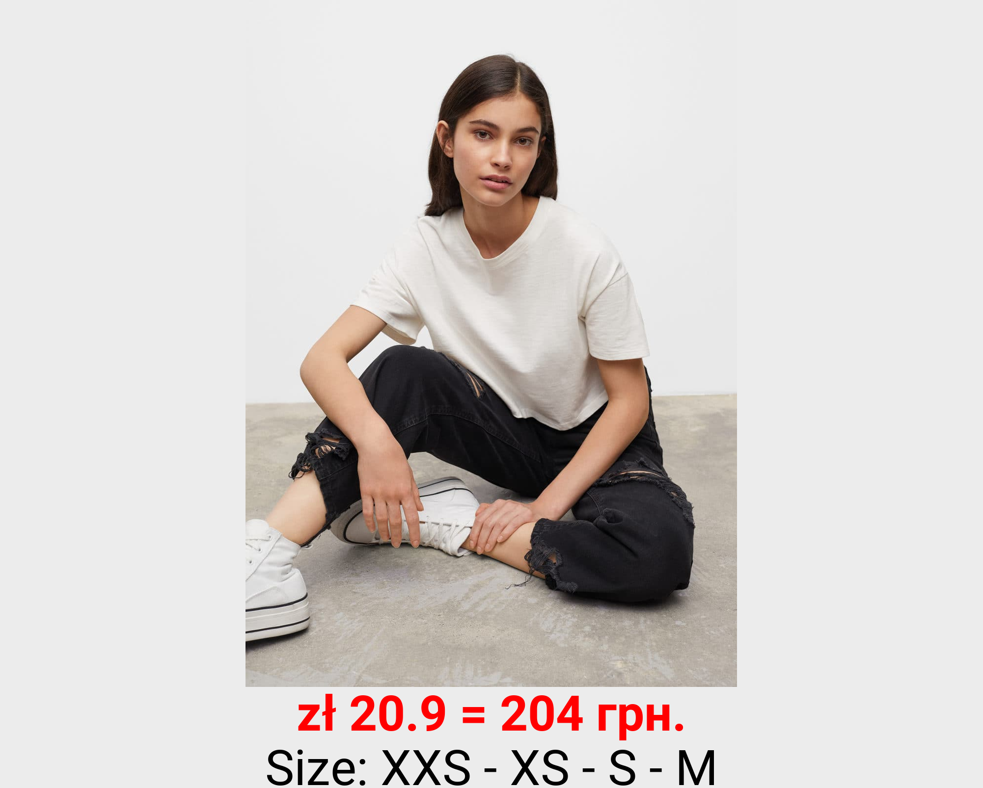 Jeans rectos bajo deshilachado