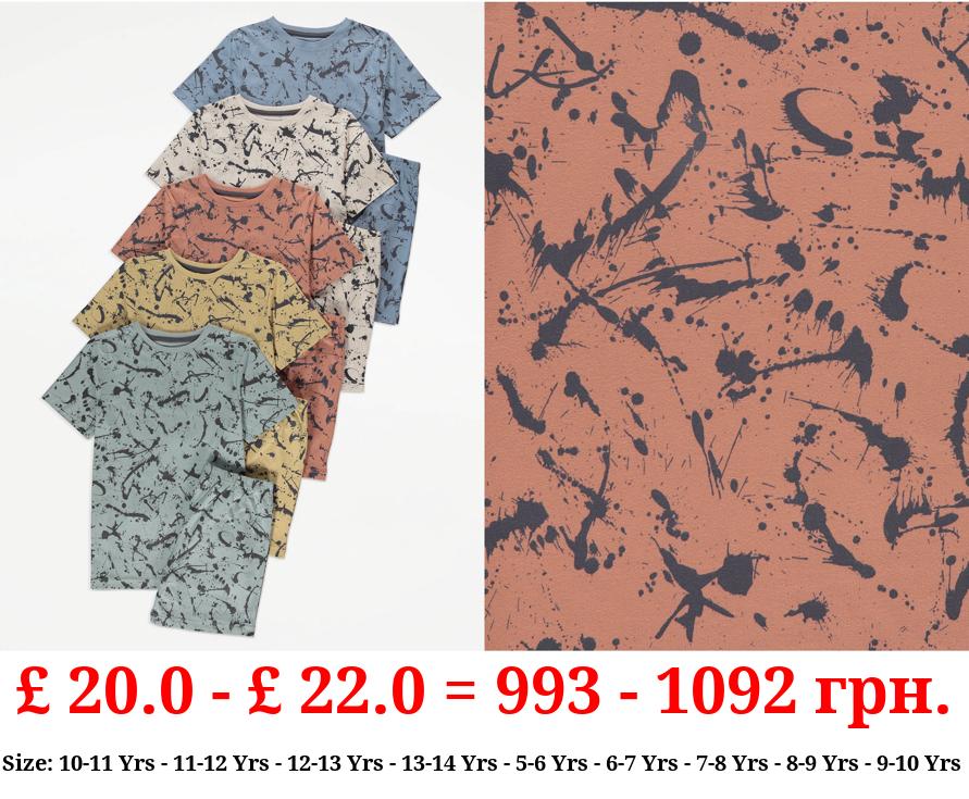 Paint Splatter Short Pyjamas 5 Pack
