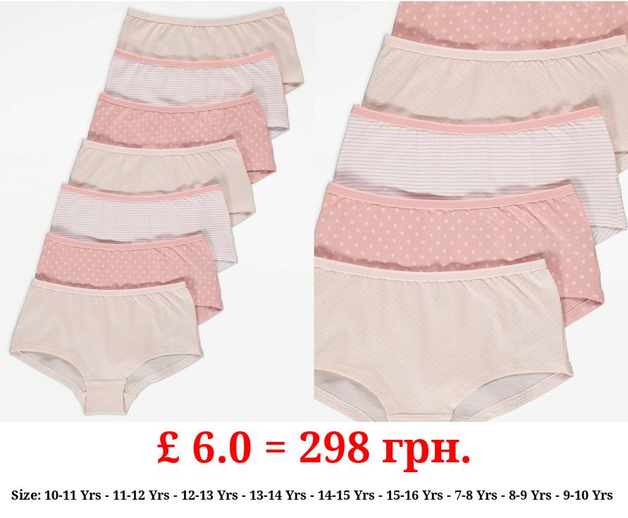 Pink Patterned Shorts 7 Pack
