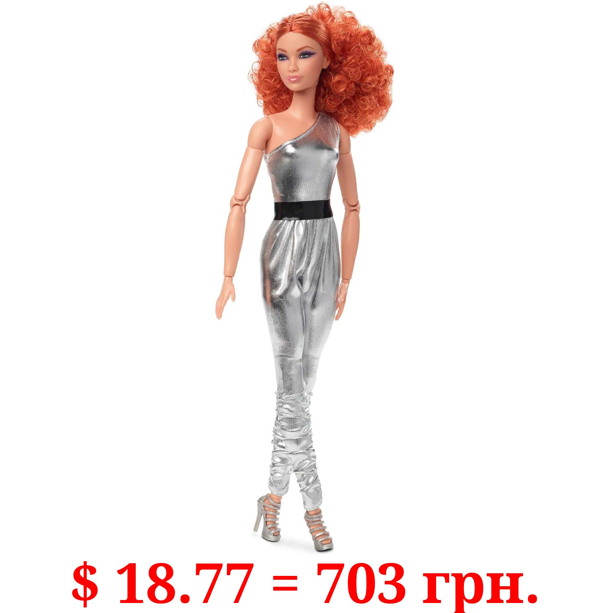 Barbie Signature Looks Doll (Red Curly Hair, Original Body Type), Fully Posable Fashion Doll, Gift for Collectors