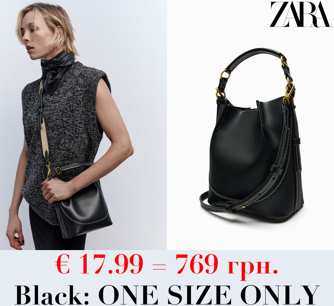 BUCKET BAG WITH TOPSTITCHING