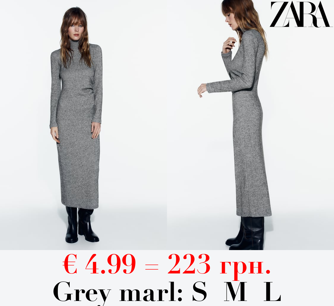 SOFT LONG DRESS WITH GATHERED DETAIL